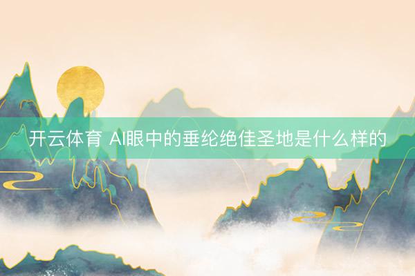 开云体育 AI眼中的垂纶绝佳圣地是什么样的