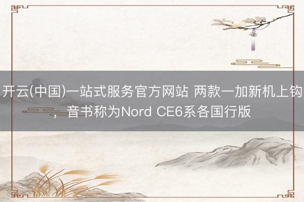 开云(中国)一站式服务官方网站 两款一加新机上钩,音书称为Nord CE6系各国行版