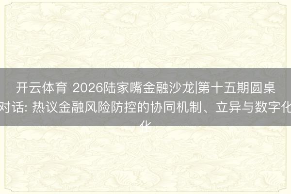 开云体育 2026陆家嘴金融沙龙|第十五期圆桌对话: 热议金融风险防控的协同机制、立异与数字化