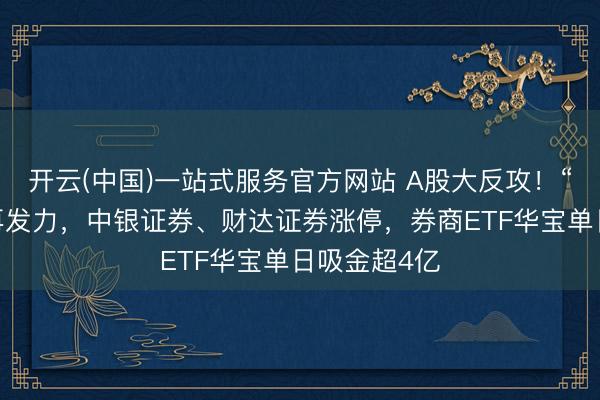 开云(中国)一站式服务官方网站 A股大反攻!“牛市旗头”再发力,中银证券、财达证券涨停,券商ETF华宝单日吸金超4亿