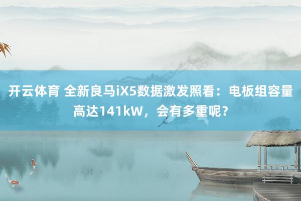 开云体育 全新良马iX5数据激发照看：电板组容量高达141kW，会有多重呢？